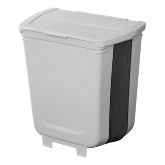 Pro Plus Afvalbak met Deksel - Opvouwbaar - 8 liter - Grijs - Geschikt voor Caravan en Camper
