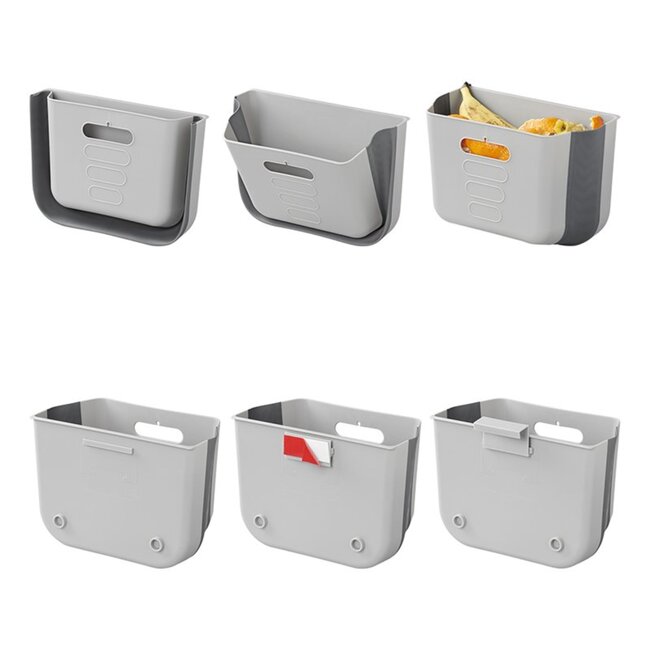 ProPlus Opvouwbare afvalbak - 6 liter - Compact en ideaal voor caravan en camper - Grijs