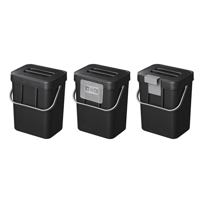 ProPlus Compacte afvalbak met deksel - 5 liter - zwart - ideaal voor caravan en camper