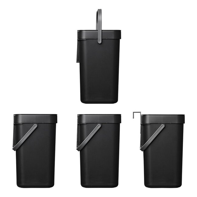 ProPlus Compacte afvalbak met deksel - 5 liter - zwart - ideaal voor caravan en camper