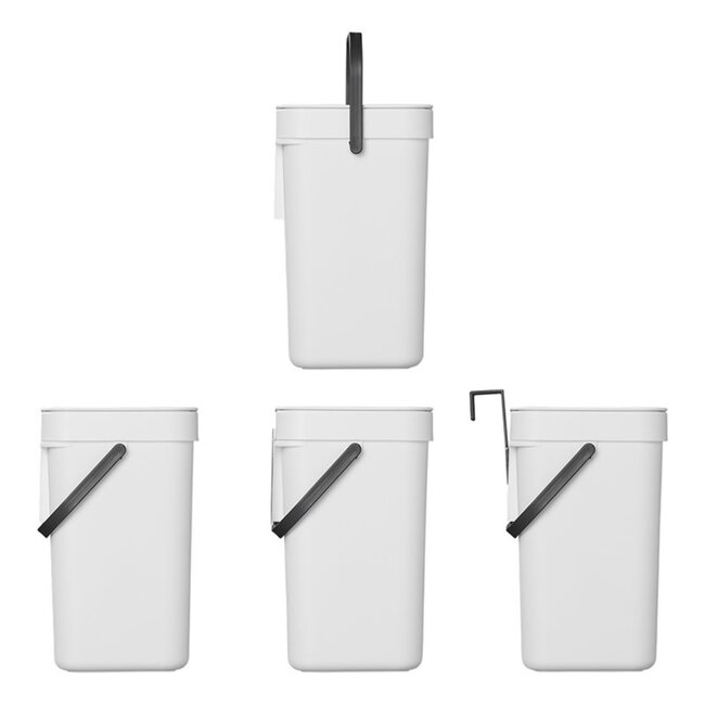 ProPlus Compacte afvalbak met deksel - 3 liter - wit - ideaal voor caravan en camper