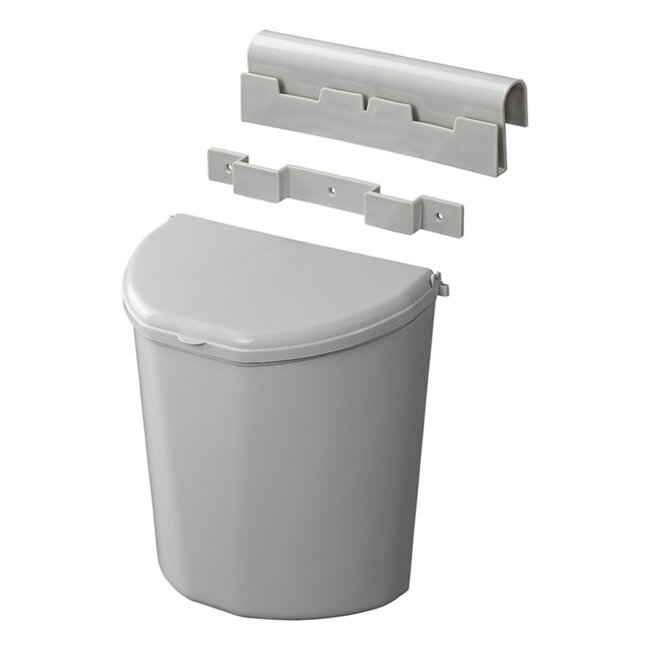 ProPlus Afvalbak met deksel - 10 liter - grijs - ideaal voor caravan en camper