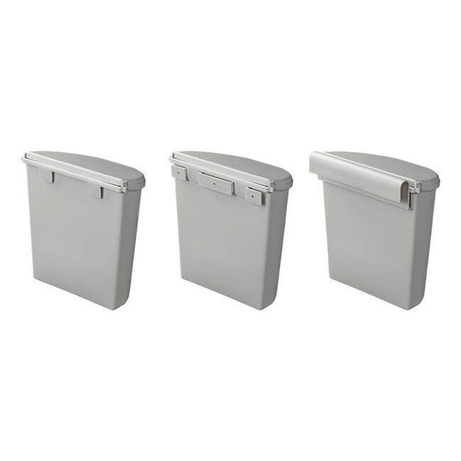 ProPlus Afvalbak met deksel - 10 liter - grijs - ideaal voor caravan en camper