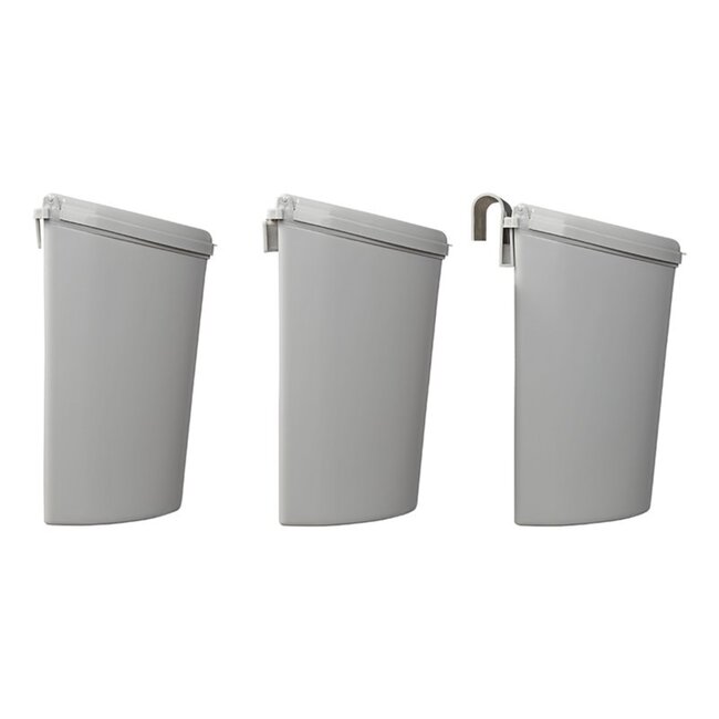 ProPlus Afvalbak met deksel - 10 liter - grijs - ideaal voor caravan en camper