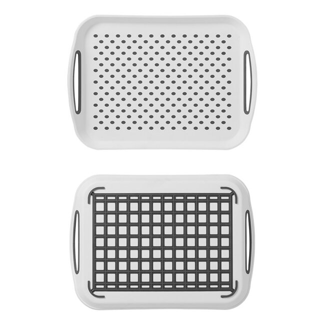 ProPlus Handig dienblad - anti-slip - kunststof - 39,5 x 28,5 cm - wit