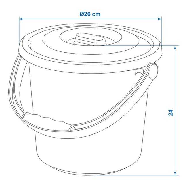 ProPlus Blauwe emmer met deksel - 9 liter - veelzijdig gebruik