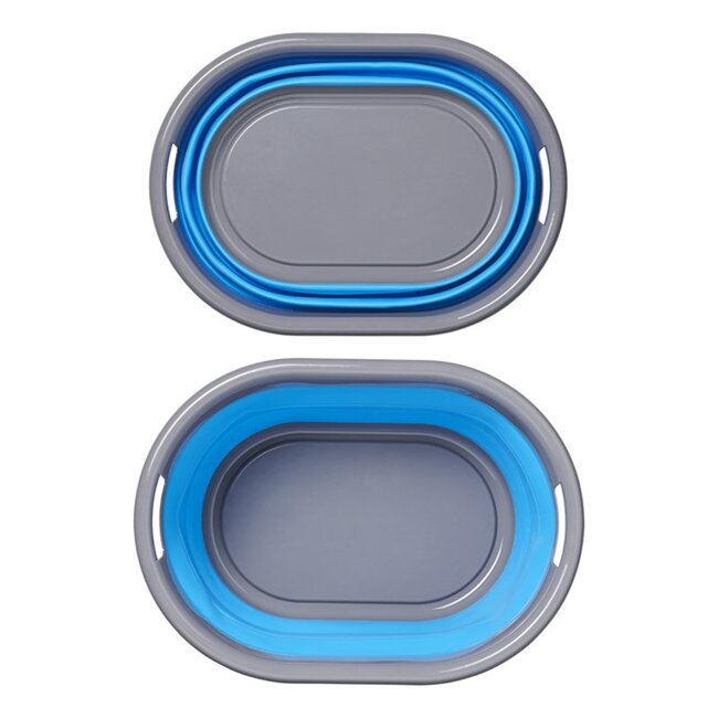 ProPlus Opvouwbare wasmand - 17 liter - blauw/grijs - ruimtebesparend - ideaal voor camping en thuis