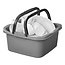 ProPlus Vierkante emmer - 13 liter - Grijs met zwarte handvaten - 35 x 35 x 18 cm