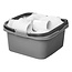 ProPlus Vierkante emmer - 13 liter - Grijs met zwarte handvaten - 35 x 35 x 18 cm