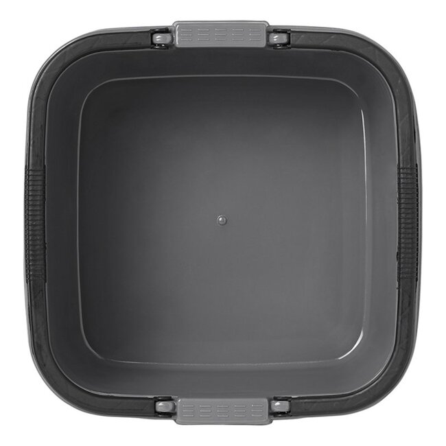 ProPlus Vierkante emmer - 13 liter - Grijs met zwarte handvaten - 35 x 35 x 18 cm