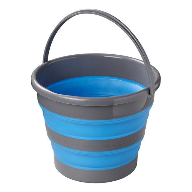 ProPlus Opvouwbare emmer - 15 liter - Siliconen - Grijs/Blauw