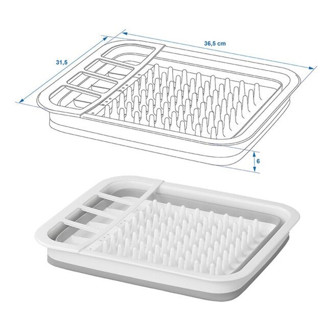 ProPlus Opvouwbaar afdruiprek - Kunststof - Compact en ruimtebesparend - 36,5 x 31,5 x 13 cm