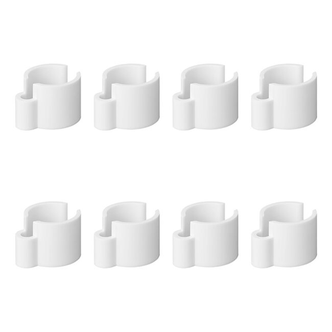 ProPlus Kabelclip set - kunststof - voor buizen Ø 22-32 mm - wit - 8 stuks
