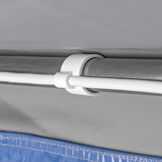 ProPlus Kabelclip set - kunststof - voor buizen Ø 22-32 mm - wit - 8 stuks