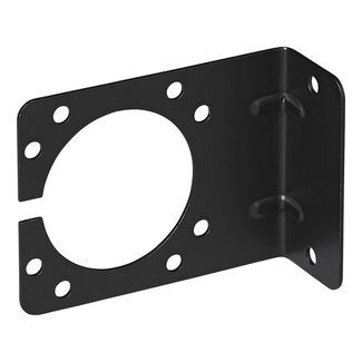 ProPlus Gehoekte stekkerdooshouder - zwart metaal - 9,25 x 7 cm - geschikt voor 7 en 13-polige stekkerdoos