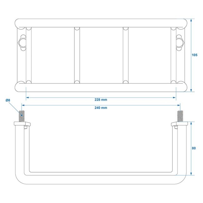 ProPlus Achterlichtbeschermer - Verzinkt ijzer - 228 x 105 x 80 mm