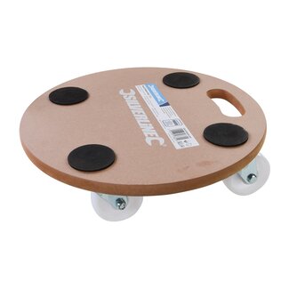 Silverline meubelroller rond - mdf met nylon zwenkwielen - 250 kg draagvermogen - ø38 cm - houtkleur - verhuizen en transport