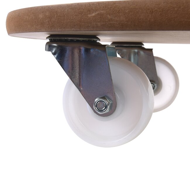 Silverline meubelroller rond - mdf met nylon zwenkwielen - 250 kg draagvermogen - ø38 cm - houtkleur - verhuizen en transport