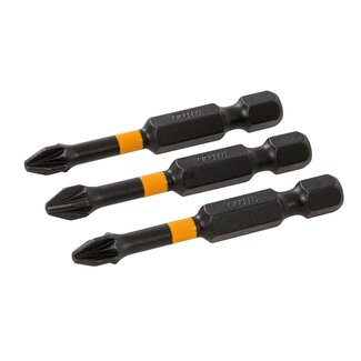 Pozidriv Impact Schroefbits - PZ2 - 50 mm - Set van 3 - Duurzaam S2 Staal
