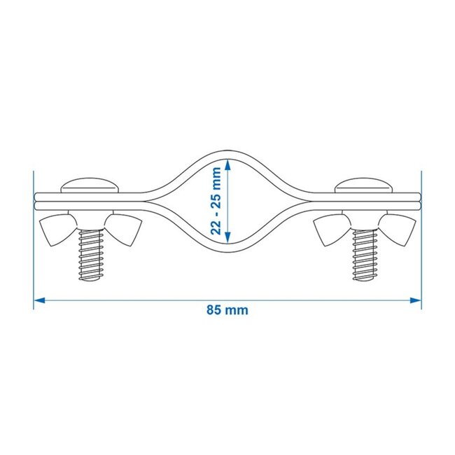 ProPlus Daksteunklem - Dubbel - Staal - Chroom - Ø 22-25 mm - 85 mm