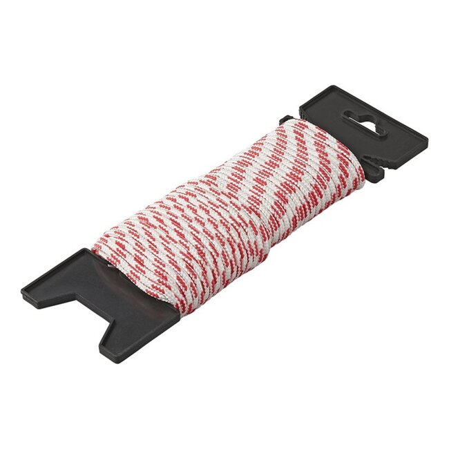 ProPlus Gevlochten scheerlijn - 4 mm - 20 meter - polyester - rood/wit