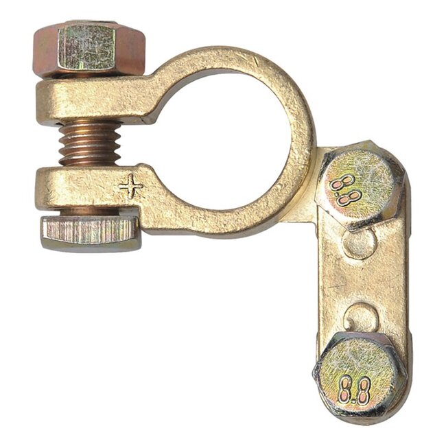 ProPlus Accupoolklem - messing en staal - Ø 18 mm - goud - pluspool