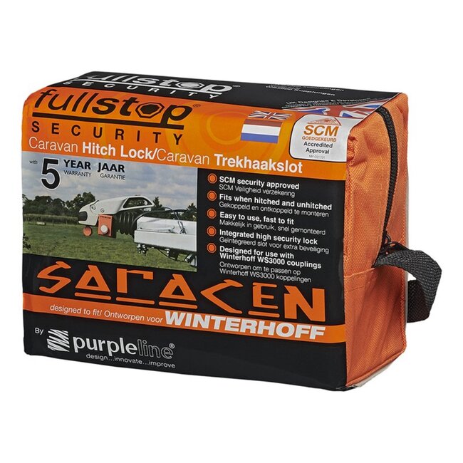 Purple Line Koppelingsslot voor caravan - diefstalpreventie - eenvoudig te monteren - SCM-gekeurd - compact - 2,3 kg