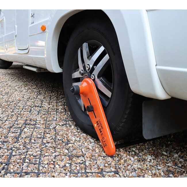 Purple Line SCM-gekeurde wielklem voor campers - 10-20 inch - Inclusief sleutels en opbergtas