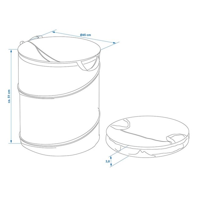 ProPlus Opvouwbare waszak - Beschermt kwetsbare kleding - Ø 45 cm - Grijs
