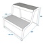 ProPlus Opstapje - 2 treden - antislip - extra brede voeten - zwart - 470 x 395 x 375 mm