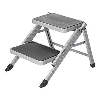 ProPlus Vouwbaar opstapje - 2 treden - antislip - metaal - 59,5 x 39 x 49 cm