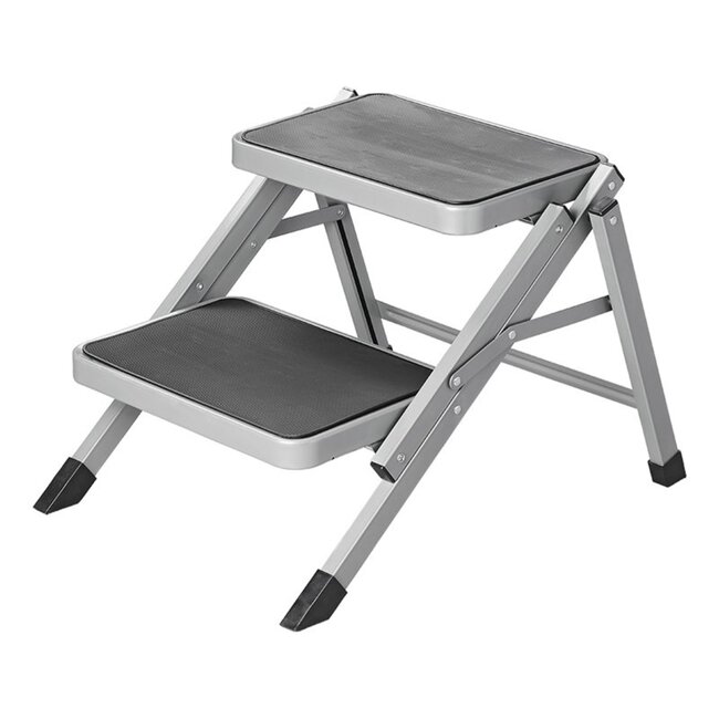 ProPlus Vouwbaar opstapje - 2 treden - antislip - metaal - 59,5 x 39 x 49 cm