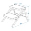 ProPlus Vouwbaar opstapje - 2 treden - antislip - metaal - 59,5 x 39 x 49 cm