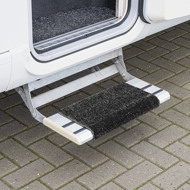 Pro Plus Mat voor Camper Opstapje - 430 x 370 mm - Spanveren - Zwart