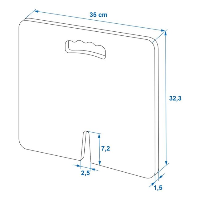 ProPlus 2-in-1 achterbumper- en kniebeschermer - duurzaam EVA - 35 x 32,3 x 1,5 cm - blauw