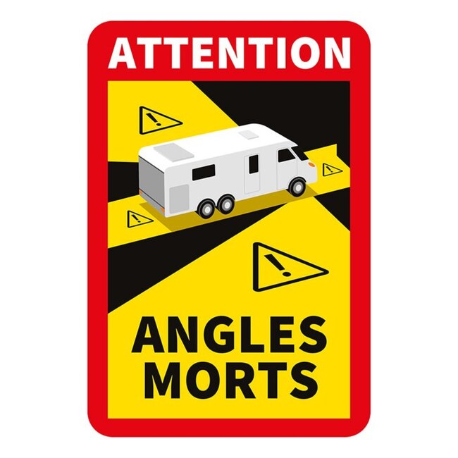Pro Plus Sticker - "Attention Angles Morts " - 17 x 25 cm - t.b.v. Dodehoek Camper