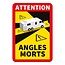 Pro Plus Sticker - "Attention Angles Morts " - 17 x 25 cm - t.b.v. Dodehoek Camper
