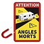 Pro Plus Magneetsticker - "Attention Angles Morts " - 17 x 25 cm - t.b.v. Dodehoek Camper