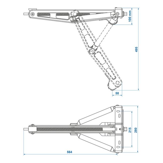 ProPlus Caravanhoeksteun - verzinkt staal - draagvermogen 750 kg - 567 x 280 x 495 mm