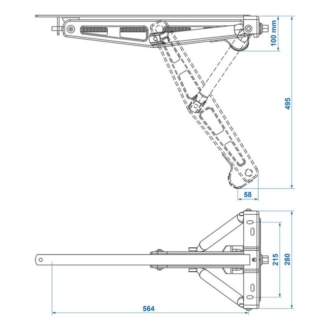 ProPlus Caravanhoeksteun - Standaard - 1100 kg draagvermogen - Verzinkt staal - 597 x 280 x 497 mm