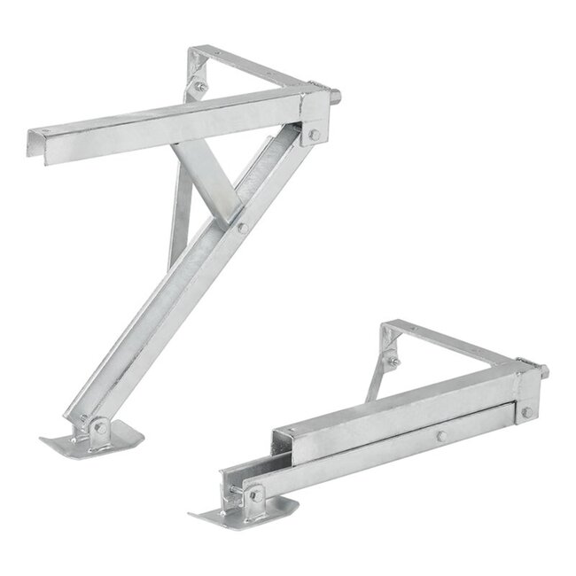 ProPlus Caravanhoeksteun - Compact - Kantelbare voet - 600 kg draagvermogen - Rechtsvoor en linksachter