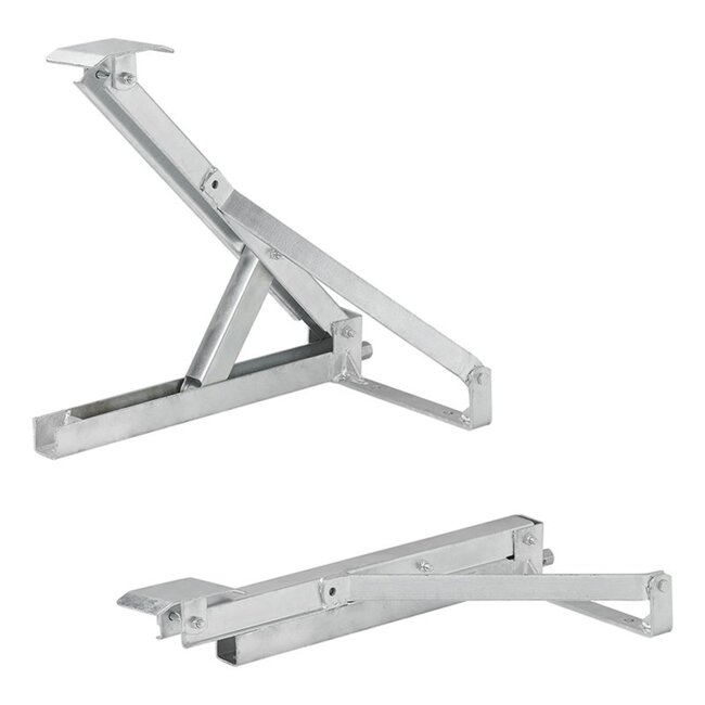 ProPlus Caravanhoeksteun - Compact - Kantelbare voet - 600 kg draagvermogen - Rechtsvoor en linksachter