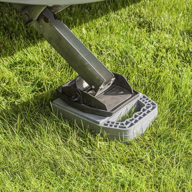 ProPlus Onderlegplaten met handvat - stapelbaar - set van 4 - lichtgewicht kunststof - 23x17x2,1 cm - grijs