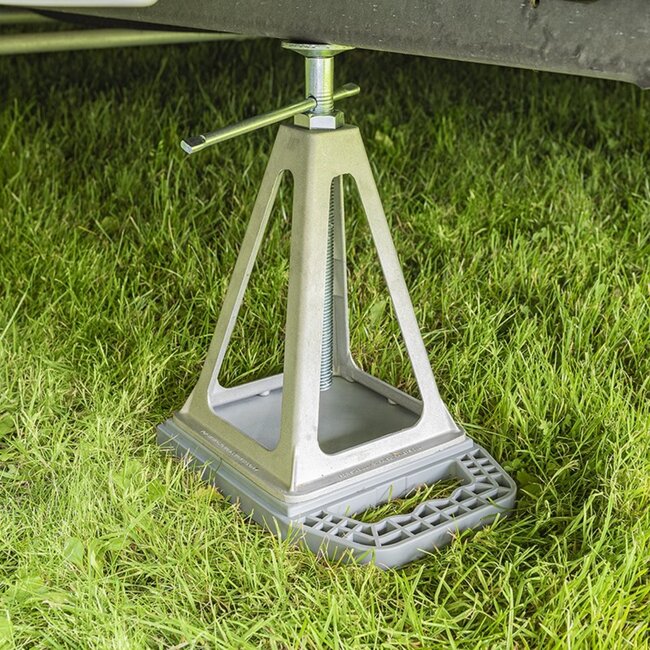 ProPlus Onderlegplaten met handvat - stapelbaar - set van 4 - lichtgewicht kunststof - 23x17x2,1 cm - grijs