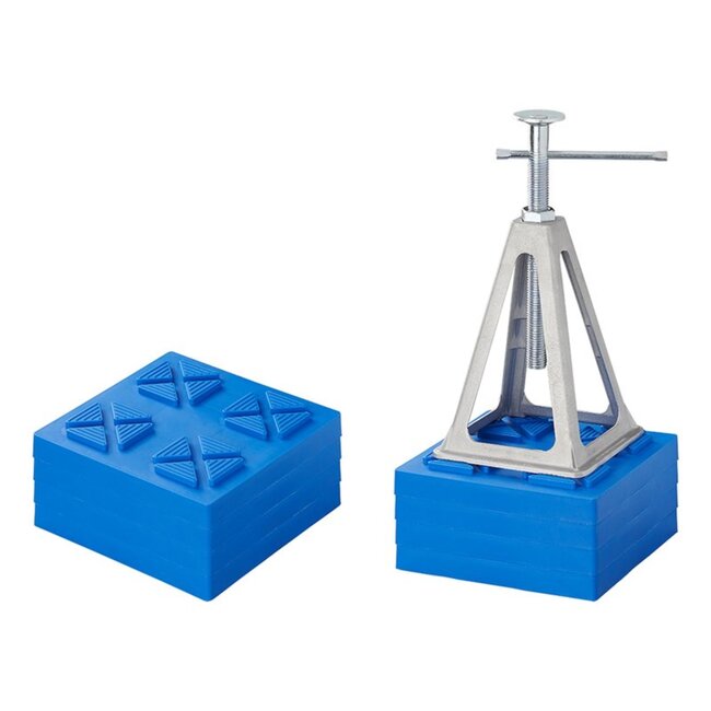 ProPlus Stapelbare onderlegplaten - extra grip - UV-bestendig - 21x21 cm - set van 4