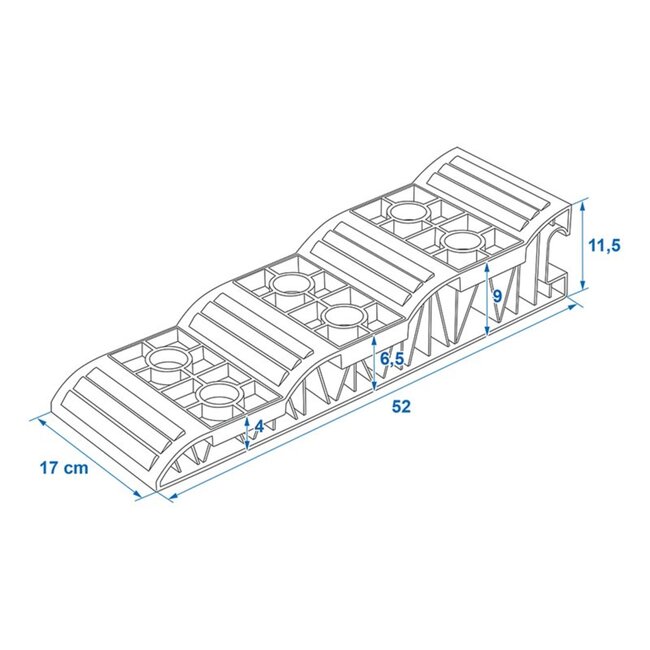 ProPlus Oprijblok - Leveller - UV-bescherming - 170 x 520 x 115 mm - Zwart - 2 stuks