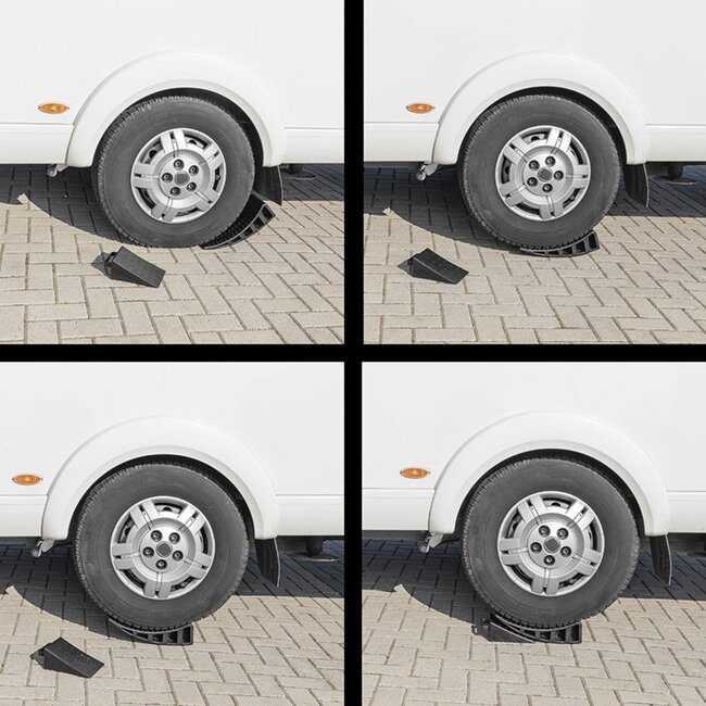 ProPlus Oprijblok - Rond met keg - 2500 kg - UV-bescherming - Zwart