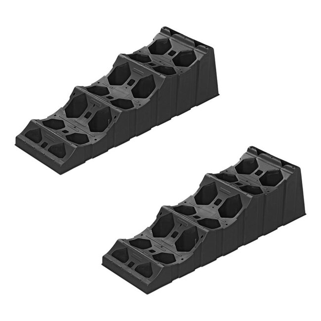 ProPlus Oprijblok XL - 3 niveaus - UV bescherming - 2 stuks - zwart