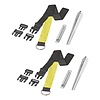 Pro Plus Stormbandset met 4 Clips en Waarschuwingsstrook - 2 x Spanbanden 300 cm - 12 Delig Pro Plus Stormbandset met 4 Clips en Waarschuwingsstrook - 2 x Spanbanden 300 cm - 12 Delig