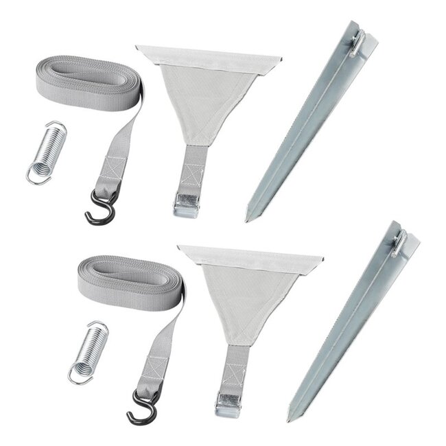 ProPlus Stormbandset met peesbevestiging en spanvering - 480 cm - 8-delig